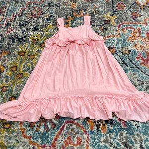 Pink crew cuts dress with ruffles